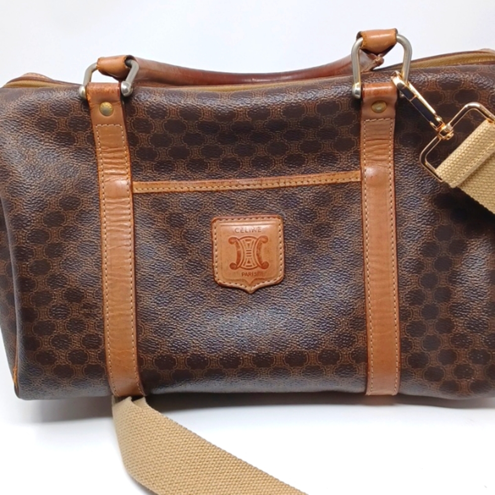 $500 Auth Celine Boston Bag 12" Satchel Brown